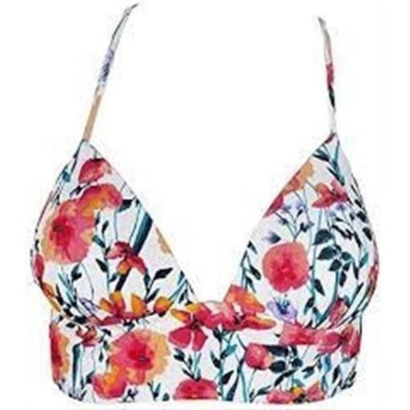 Hula Honey Other - NWT Hula Honey Such A Flurry M White Floral Push-Up Bikini Swim Top #95474
